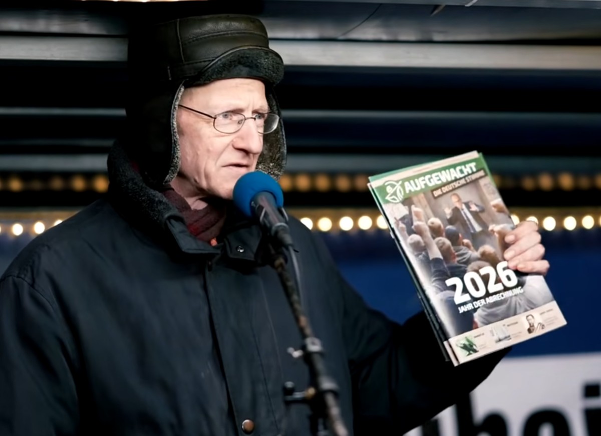 Screenshot Social Media / 2026 Jochen Stappenbeck auf Montagsdemo in Zittau